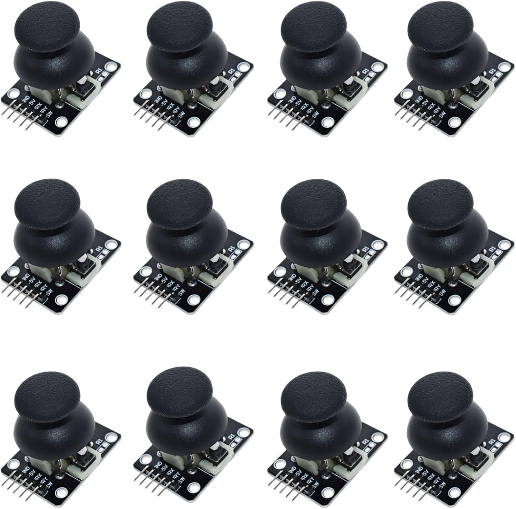 12pcs Joystick Module Kit Dual-Axis XY Control Stick with KY-023 Sensor Board Compatible with PS2 Arduino Raspberry Pi for Robotics and DIY Electronics Projects