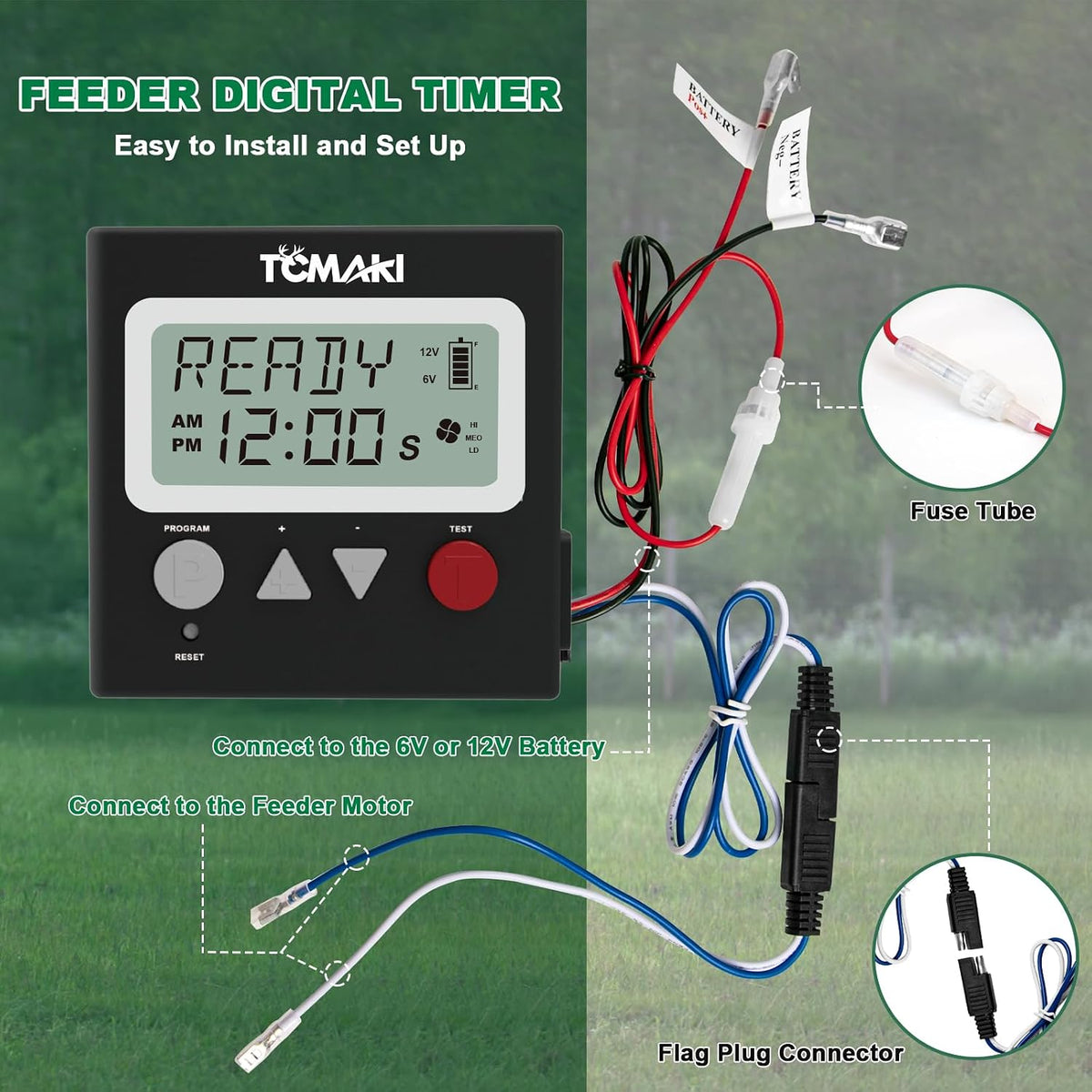 Game Feeder Digital Timer 6V/12V Kit for 8 Feed Time