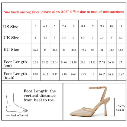 Mesh Nude Heels for Women Pumps High Heel Strappy Sandals, 9.5