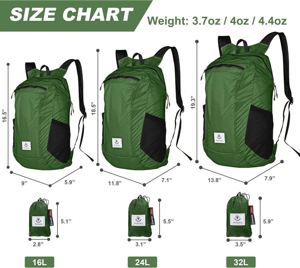 Hiking Daypack,Water Resistant Lightweight Packable Backpack for Travel Camping Outdoor