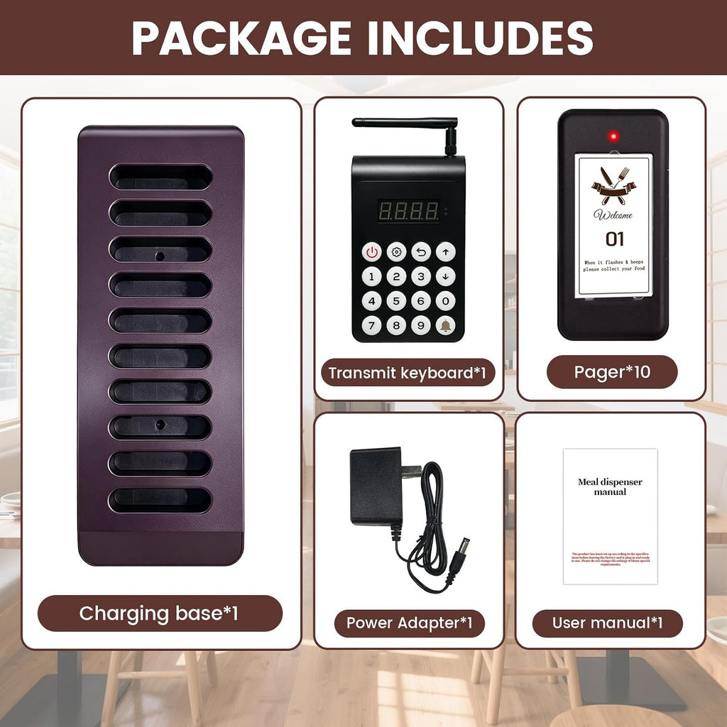 Restaurant Pager System, Buzzers for Restaurants, 10 Buzzers