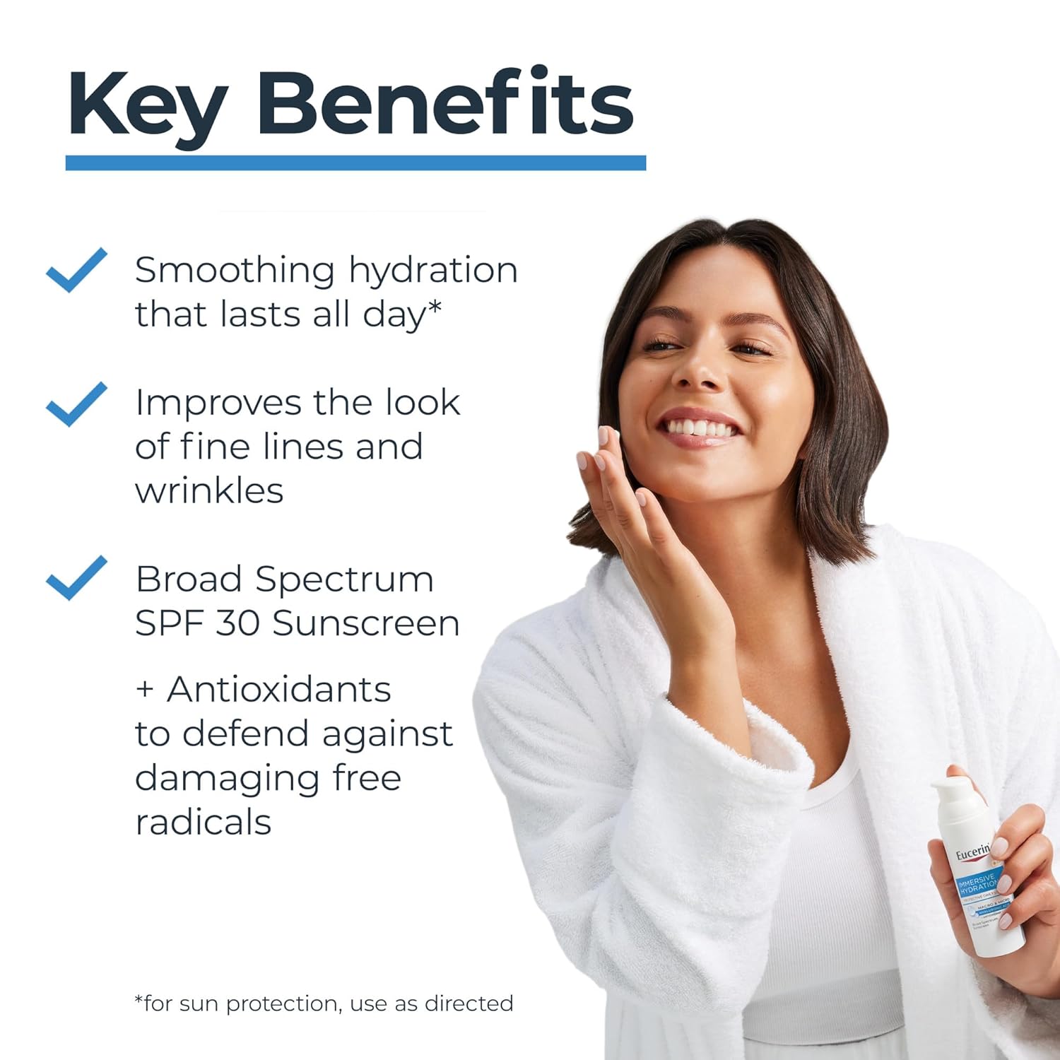 Immersive Hydration Daily Face Lotion SPF 30, 1.7 FL OZ | Lightweight Face Moisturizer with Hyaluronic Acid, Improves