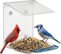Window Bird Feeder for Outdoors with Strong Suction Cups,Sturdy and Durable Acrylic Birdfeeders for Viewing Wild