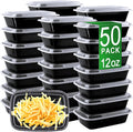 12oz Meal Prep Containers, 50 Pack Disposable Food Storage Boxes with Lids