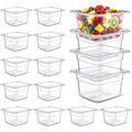 22 Pcs 1/6 Size Clear Food Pans Set Salad Bar Container, 4 Inch Deep