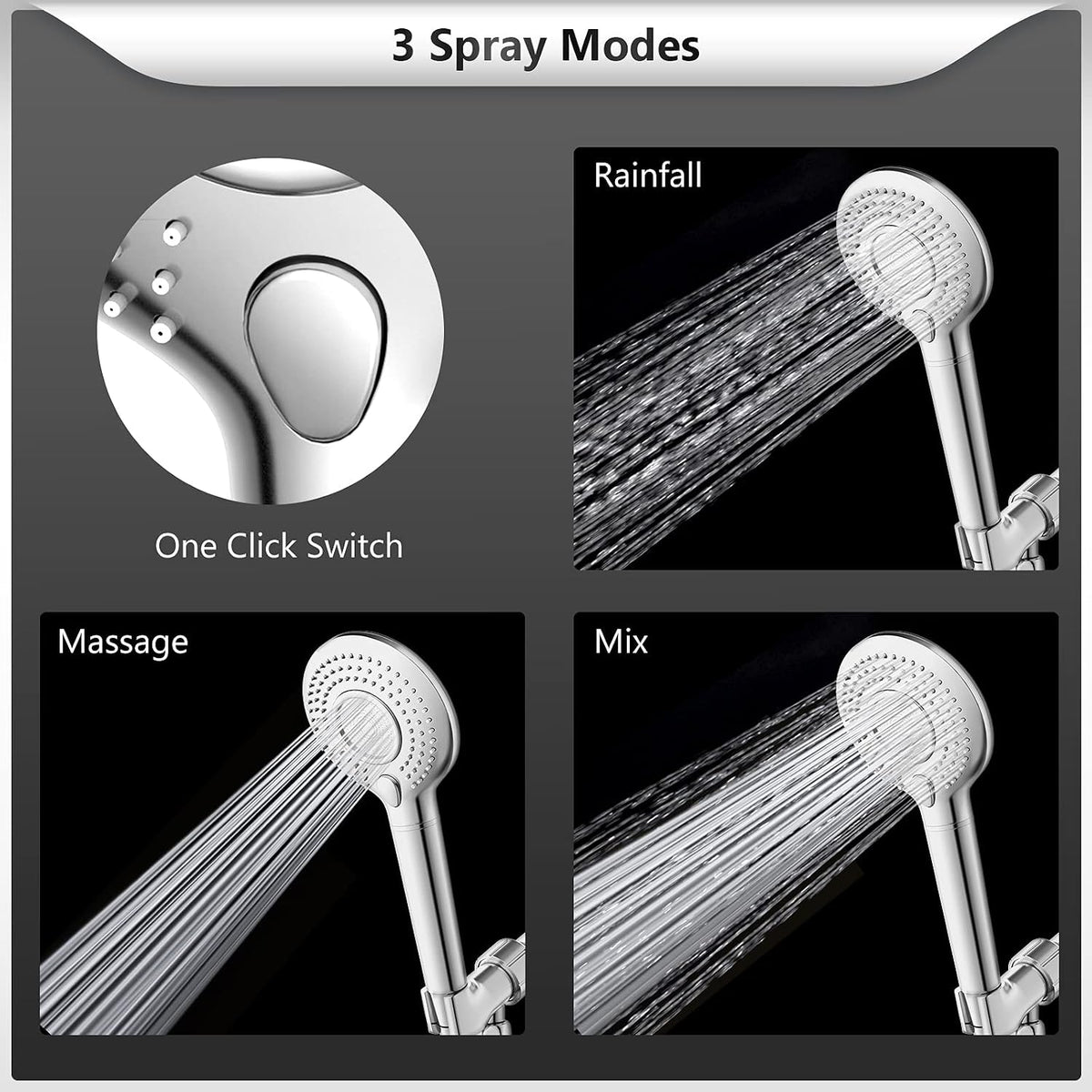 Filtered Shower Head with Handheld, High Pressure Shower Filter Head