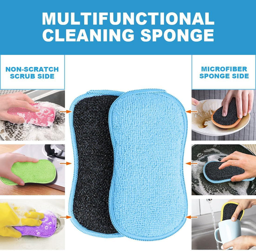 Dish Sponge 12 Pack, Microfiber Kitchen Sponges for Cleaning