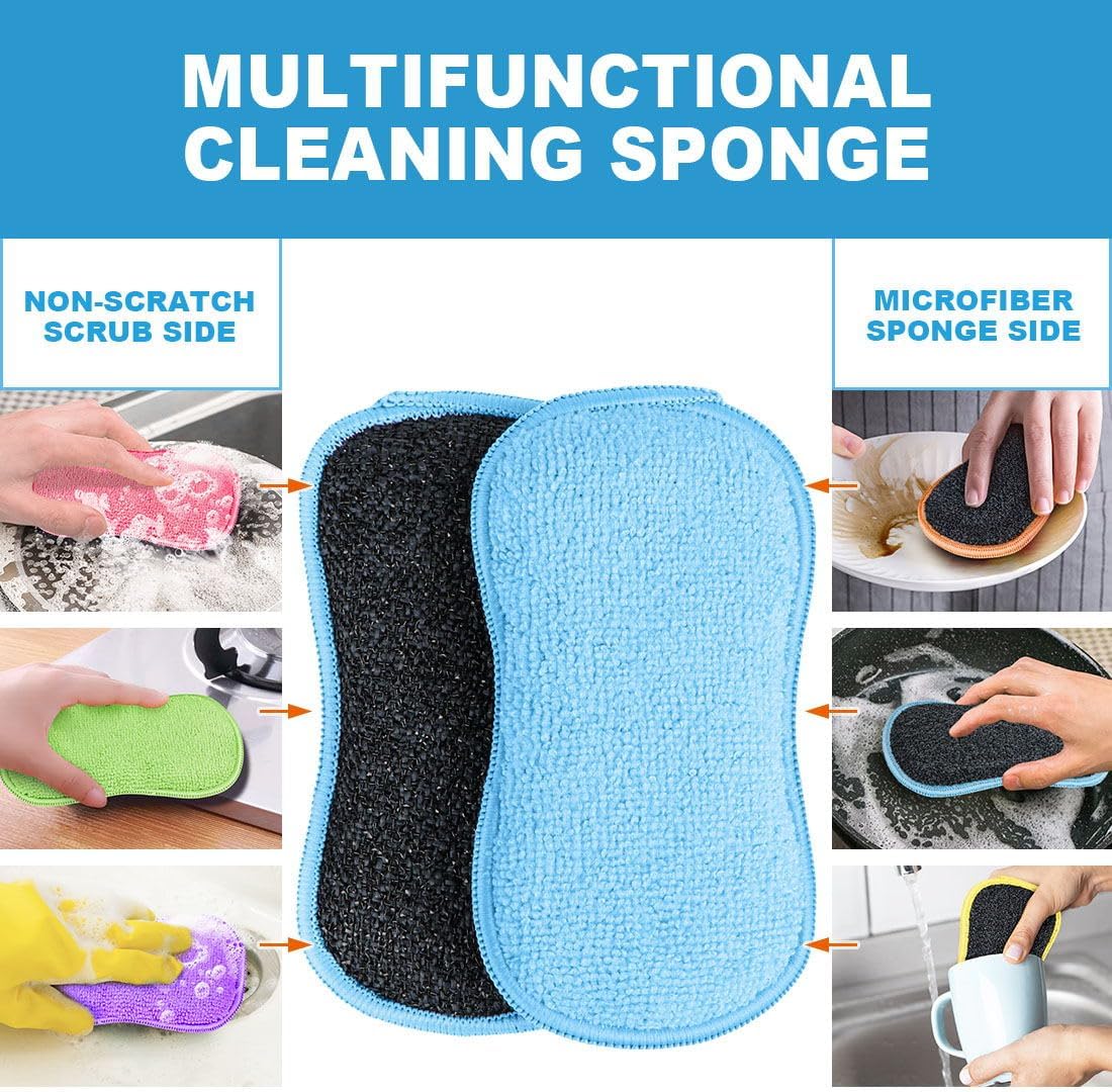 Dish Sponge 12 Pack, Microfiber Kitchen Sponges for Cleaning