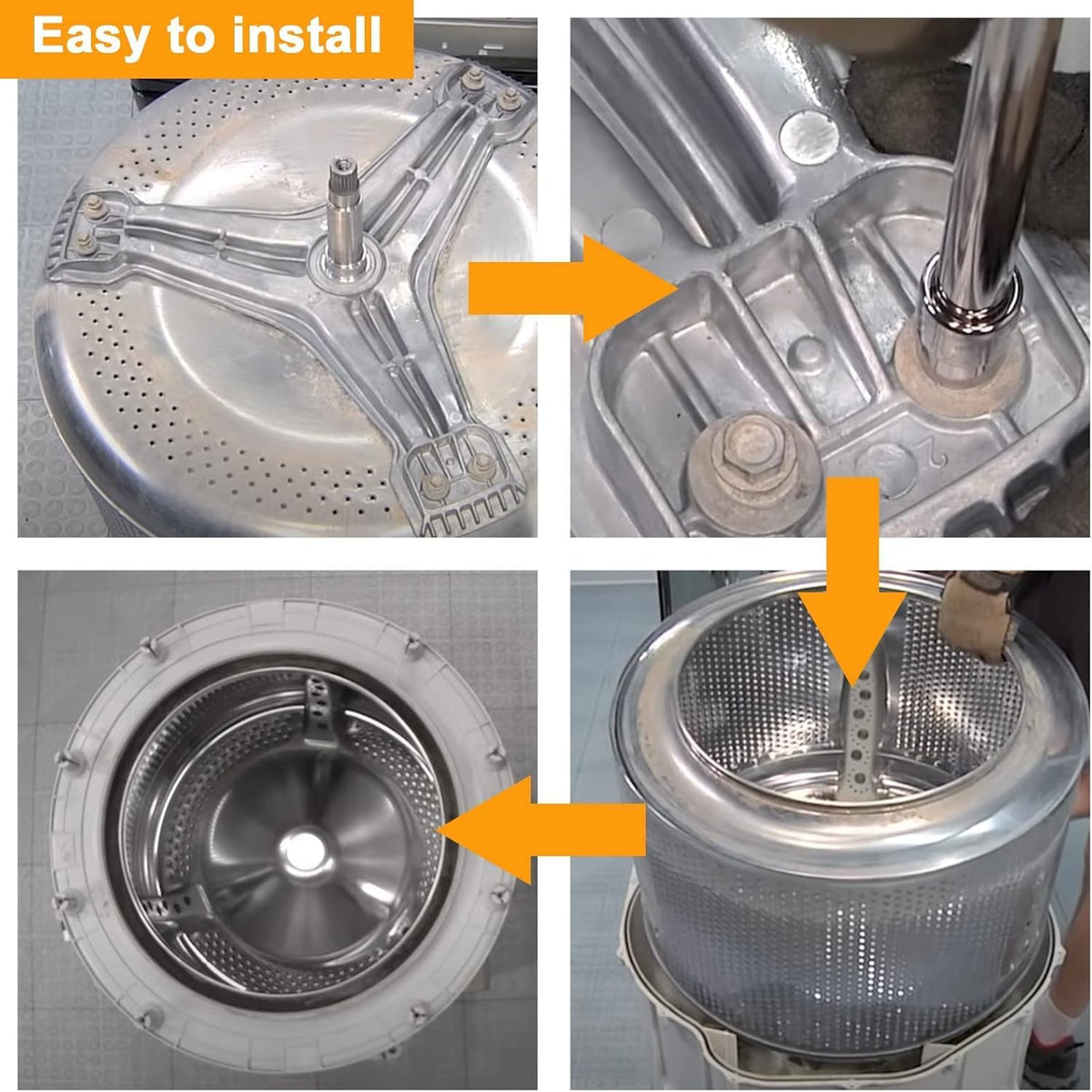 Washer Spinner Support Replacement for LG WM2688HNM WM2688HNMA WM2688HWM WM2688HWMA WM2701HV WM2701HV/00 WM2801HLA WM2801HRA WM2801HWA WM3001HPA WM3001HRA WM3001HWA WM3070HWA WM2487HRMA