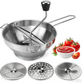 Stainless Steel Food Mill with 3 Grinding Discs - Rotary Hand Crank for Tomato Sauce, Mashed Potatoes, Applesauce