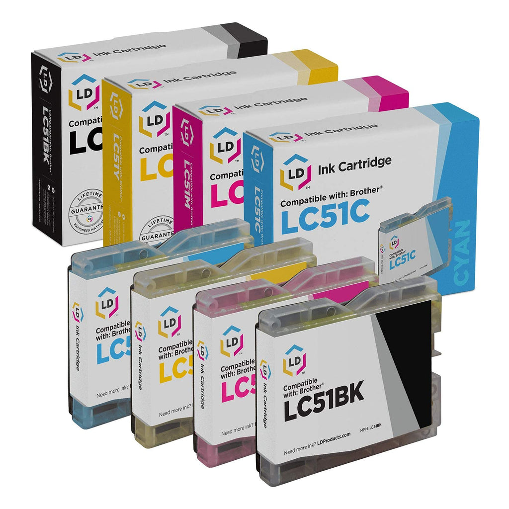 Products Compatible Ink Replacement for Brother LC51 (BCMY, 4-Pack)
