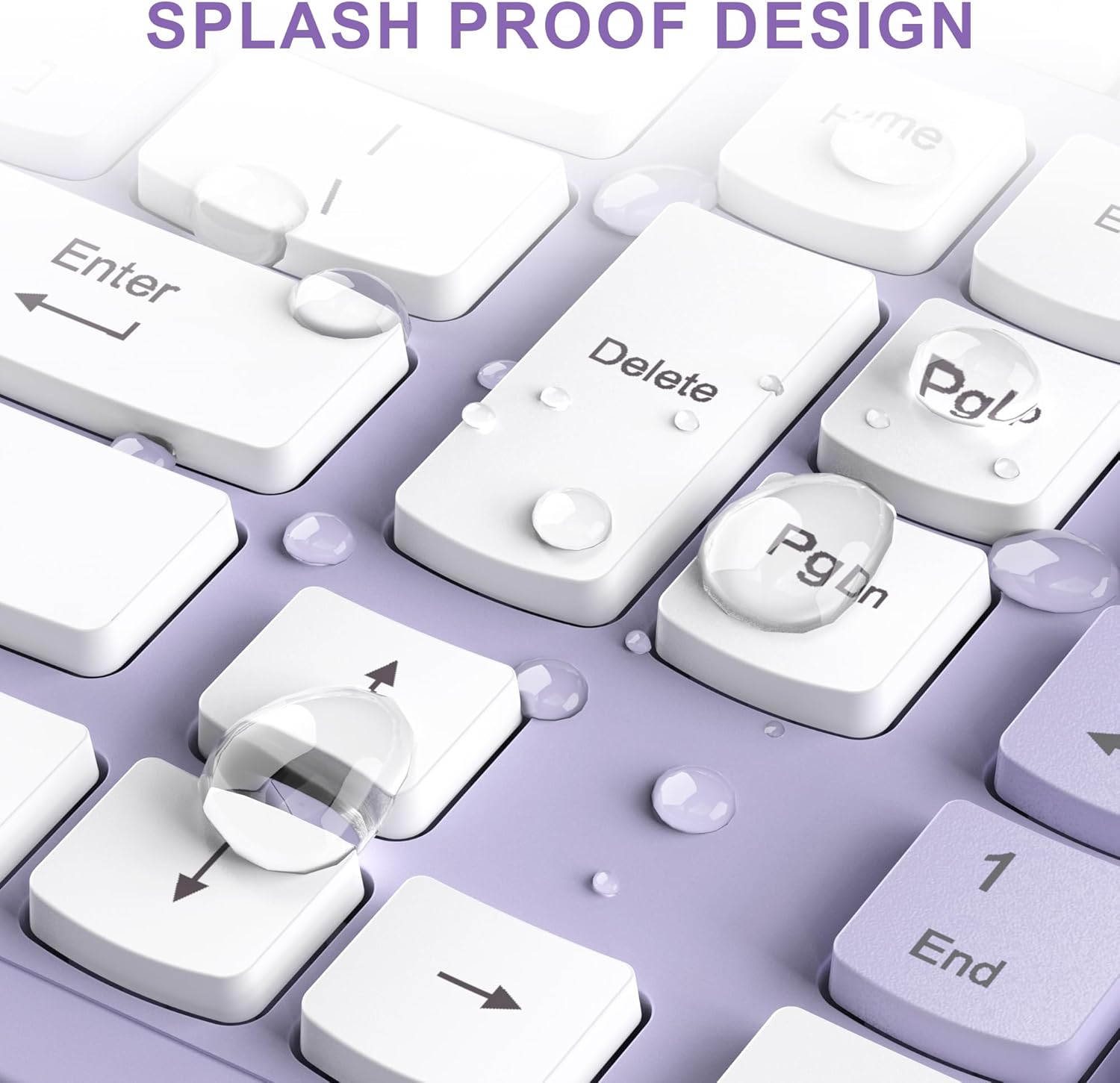 Wireless Keyboard and Mouse Combo, Full-Sized Keyboard and Adjustable DPI Mouse, Wireless Keyboard and Mouse (Purple)