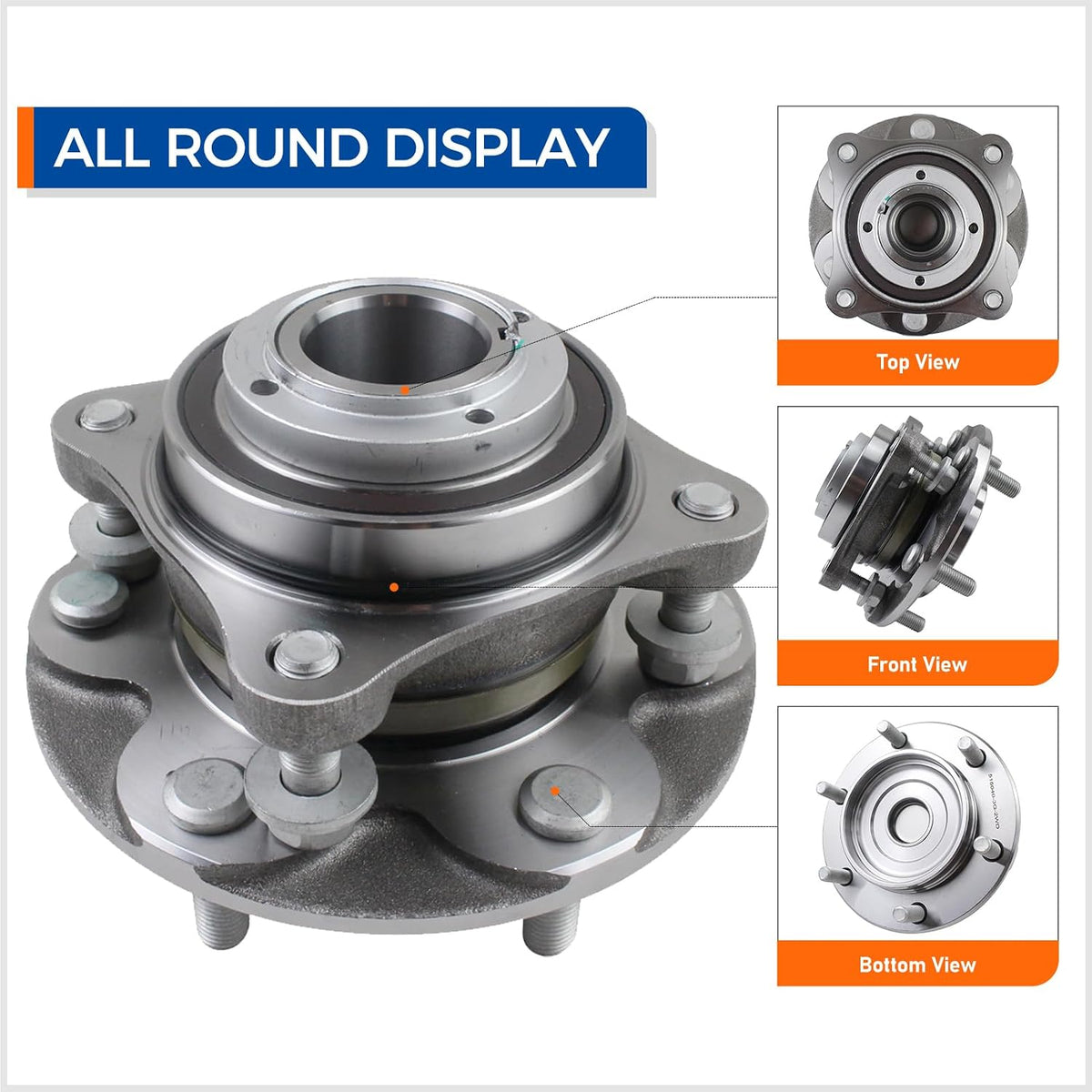 MACEL 515040 2WD Front Wheel Bearing & Hub Assembly - Compatible with 03-16 Toyota 4Runner, 07-09 FJ Cruiser, 05-17 Hilux, 05-19 Tacoma (6Lugs w/ABS)