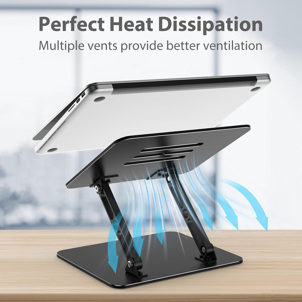 Adjustable Laptop Stand for Desk, Metal Foldable Laptop Riser Holder, Portable Desktop Book Stands, Ventilated