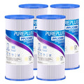 PUREPLUS 5 Micron 10" x 4.5" Whole House Pleated Sediment Filter,4 Pack