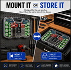 The Battery Organizer, Battery Storage Organizer Hinged Clear Cover with Locking Lid, Holds 180 Batteries, Includes a