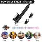 DC HOUSE 6 Inch (6") Stroke Linear Actuator 12V High Speed Actuator Motor 1000N 14mm/s with Brackets Mounting DC12V Linear Actuator with Mounting Bracket for Recliner TV Lift Coop Door