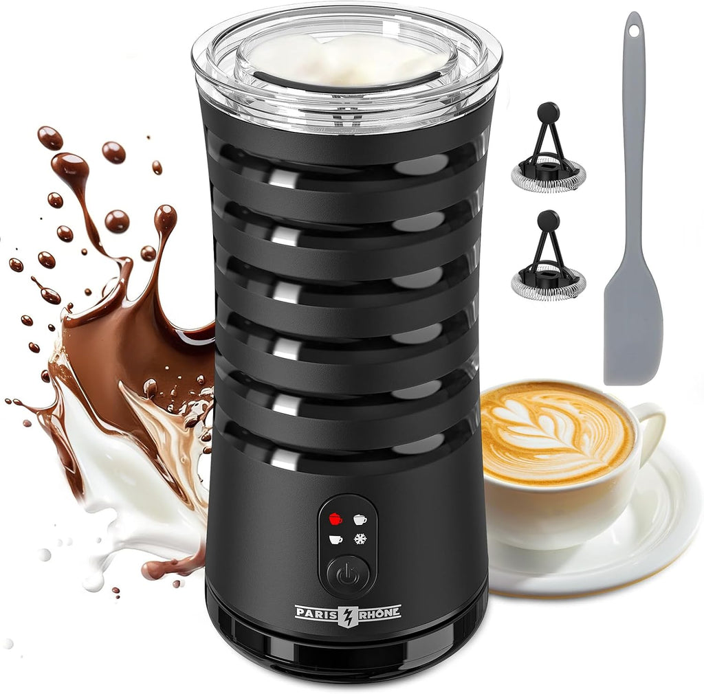 Electric Milk Frother, Paris Rhône 4-in-1 Milk Steamer and Frother, Hot & Cold Foam Milk Warmer with Temperature