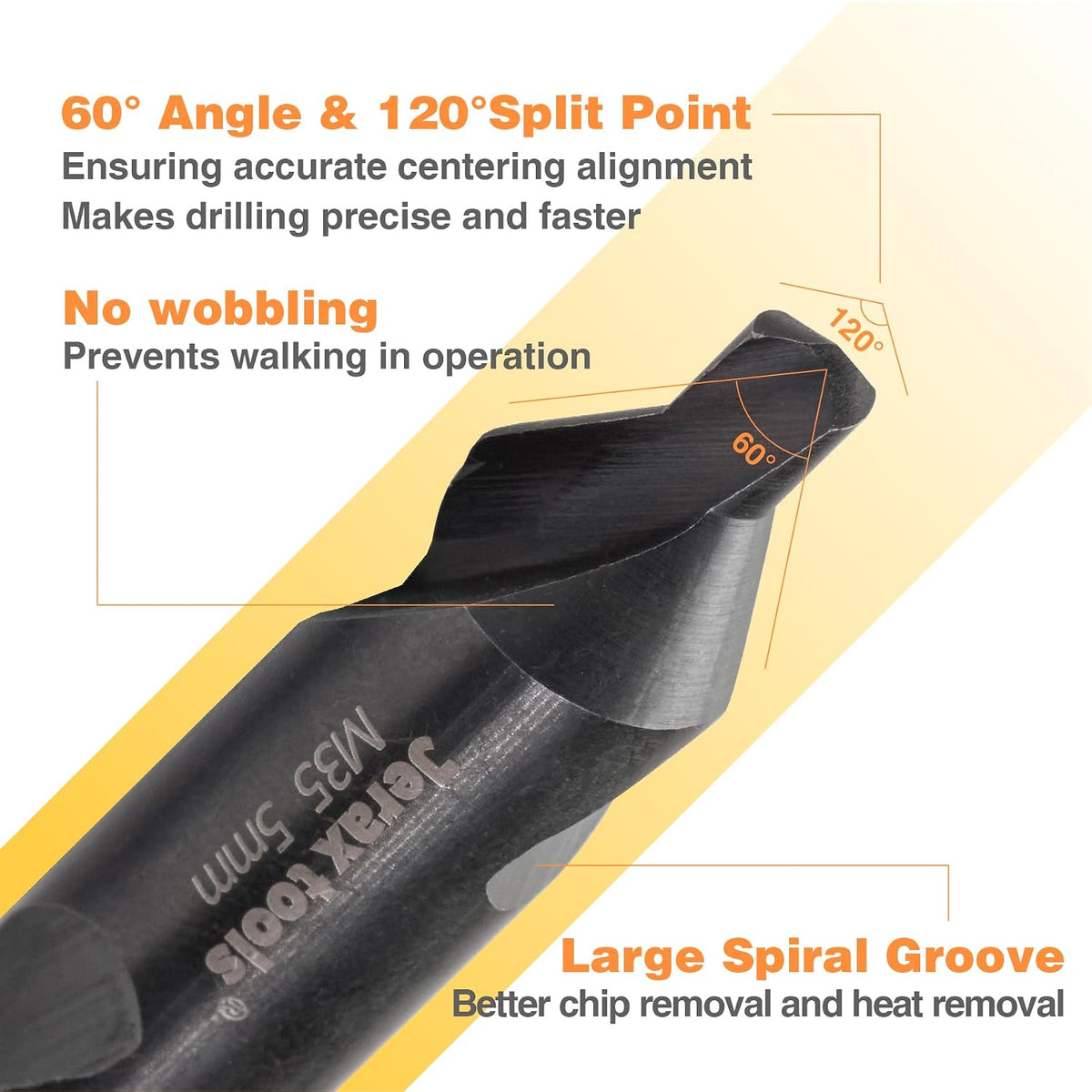 M35 HSS 60° Center Drill Bit Set, 6PCS Metal Countersink