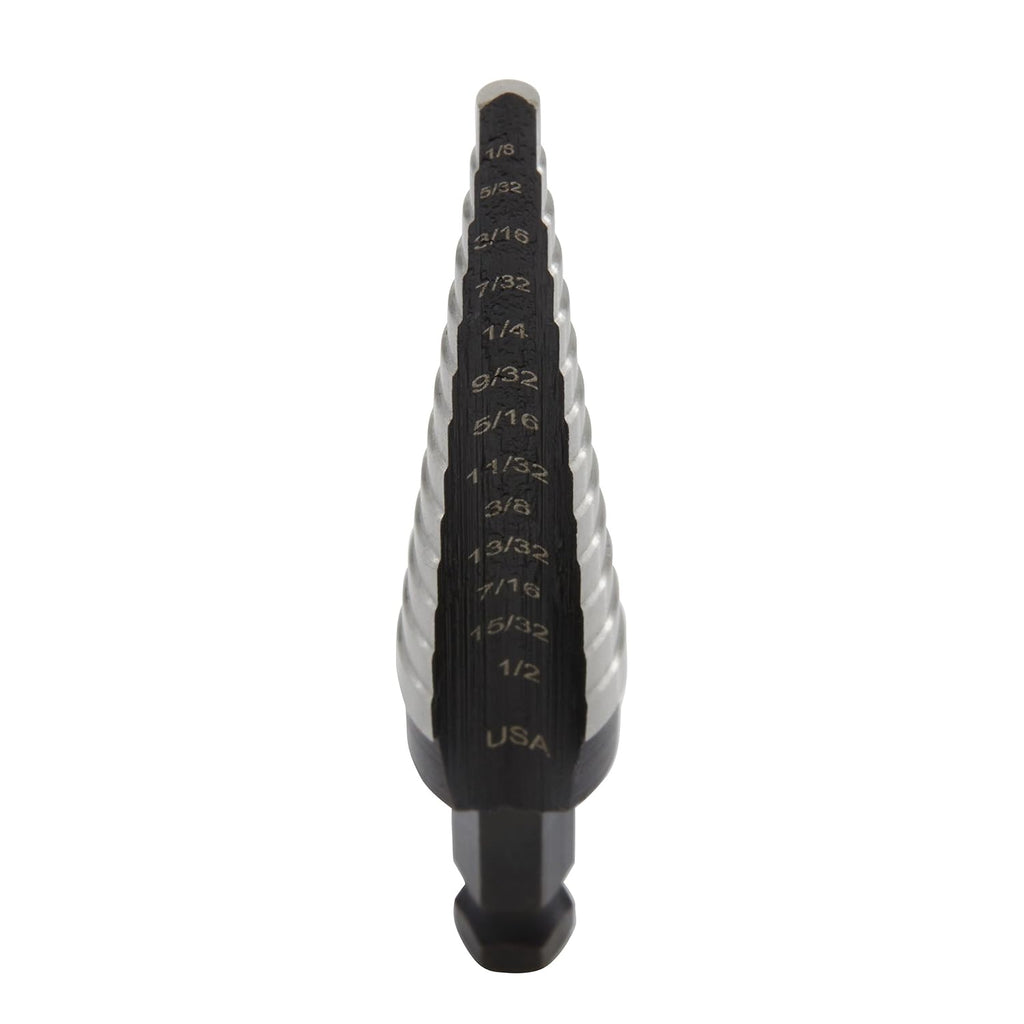 Irwin Tools IRWIN Step Drill Bit, 1/8-Inch to 1/2-Inch Step, 1/4-Inch Shank (10231) Silver|Silver metallic