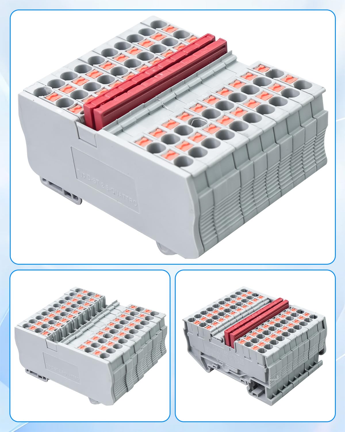 ST2-2.5 DIN Rail Terminal Block, Push in Twin Spring Screwless Connector