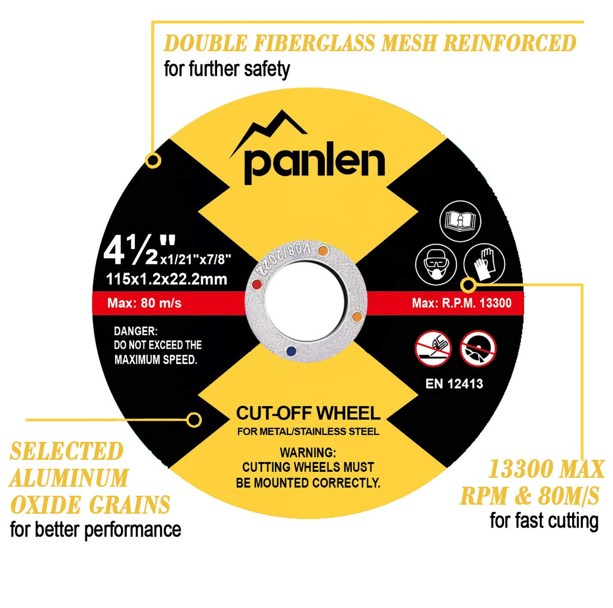 50 Pack Cut Off Wheels 4 1/2 Inch, Metal Cutting Disc for Angle Grinder