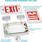 LEONLITE Wet Location LED Exit Sign with Emergency Lights White