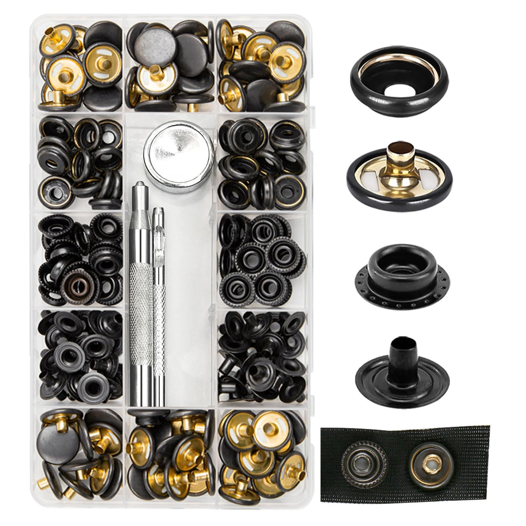 Snap Button, 15mm Snap Fasteners Kit, 320PCS