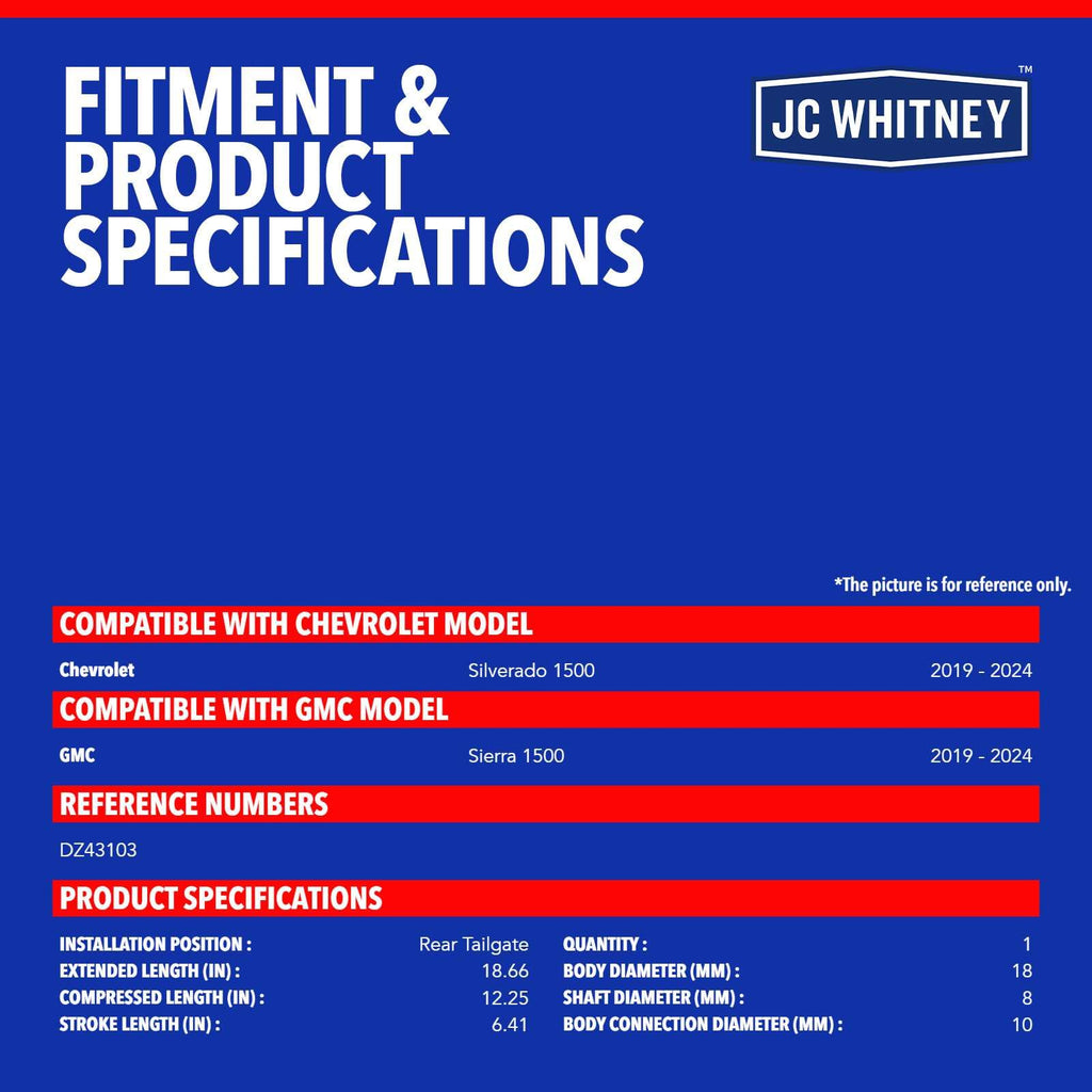 JC Whitney Truck Tailgate Assist Lift Support Kit