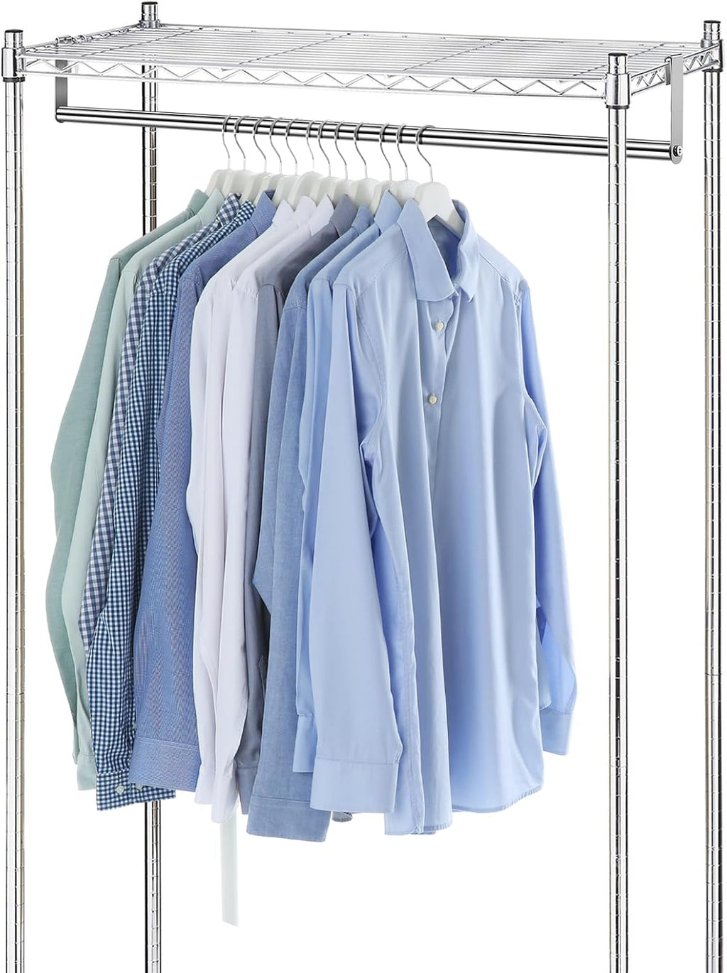 2 Pack Wire Shelving Garment Hanger Bar, Silver, 48 Inch