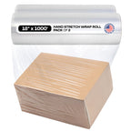 18" x 1000', 115G Strong Hand Stretch Wrap Rolls (2-Pack)