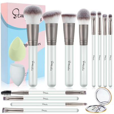 15PCS Professional Makeup Brushes Set, Premium Synthetic Foundation Powder Concealer Eyeshadow Blush Kabuki Brushes