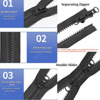 Separating Zippers #8Two Way Plastic Zipper Double Slider 6pcs32