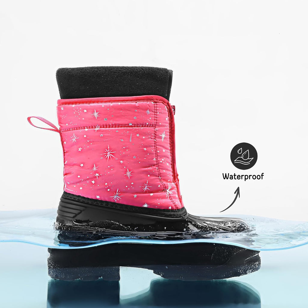 Unisex Snow Waterproof Winter Boots | Removable Liner Warm Faux Fur Lined Outdoor Grip Anti Slip Outsole Easy Wear