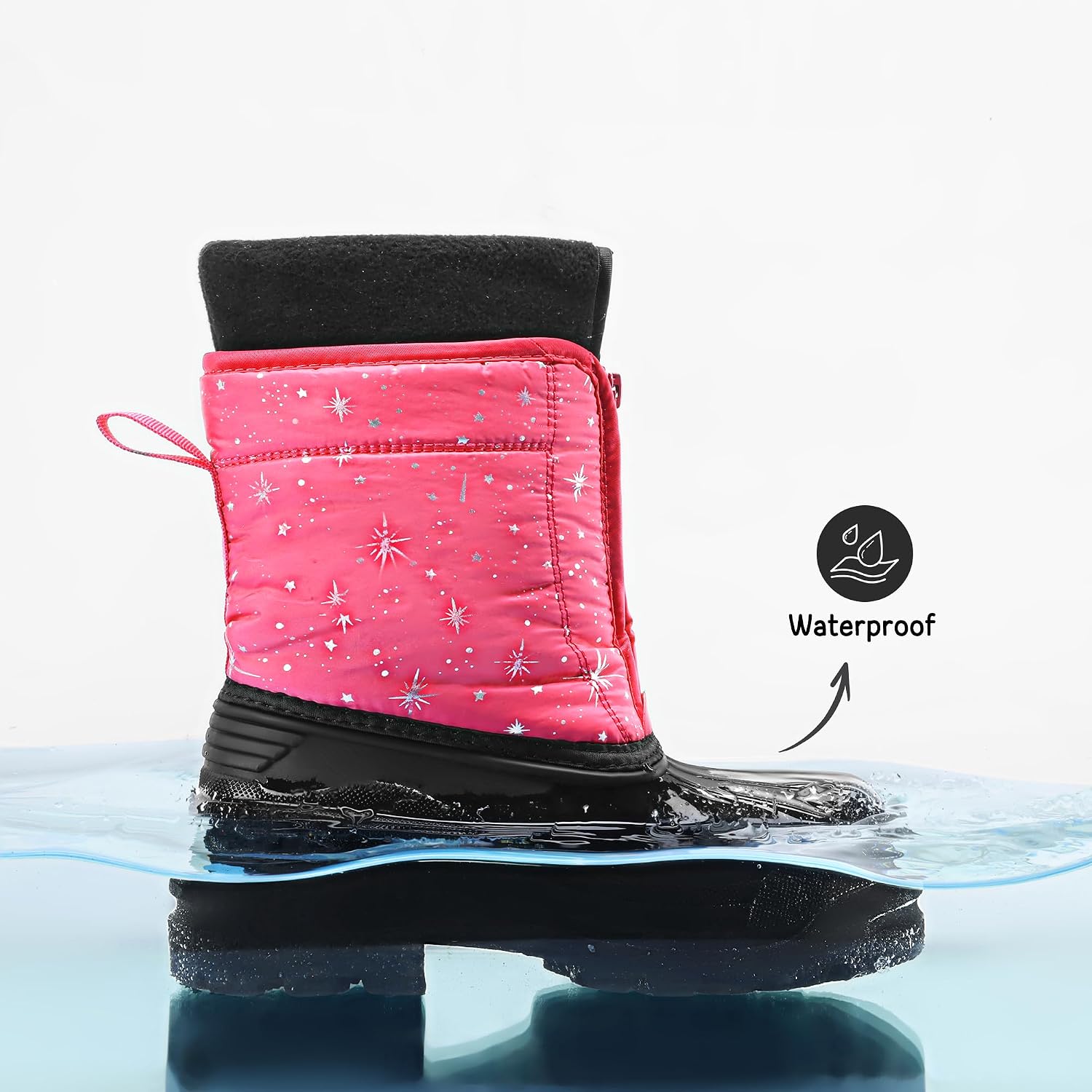 Unisex Snow Waterproof Winter Boots | Removable Liner Warm Faux Fur Lined Outdoor Grip Anti Slip Outsole Easy Wear