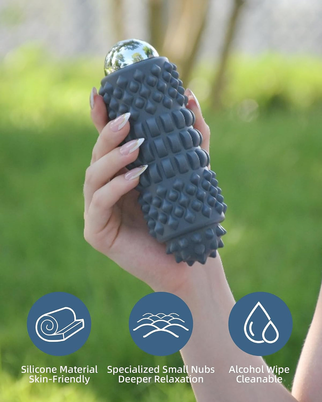 Vibrating Massage Ball, Vibrating Foam Roller for Muscle Pain Relief, 4-Speed Myofascial Release Ball for Trigger
