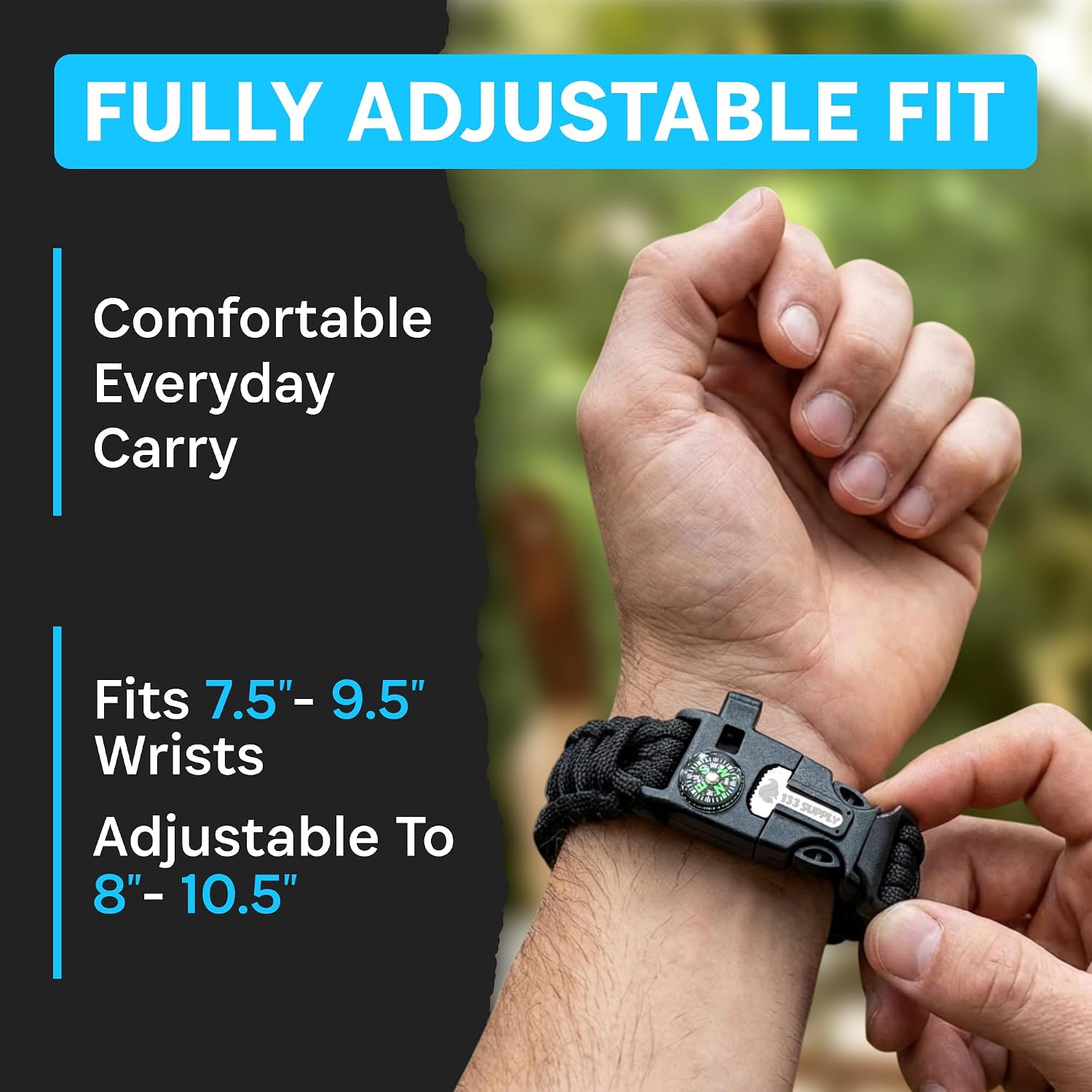 Paracord Bracelet Compass Hiking Survival Kit Emergency Whistle Fire Starter Camping Gear Hiking Essentials Fishing