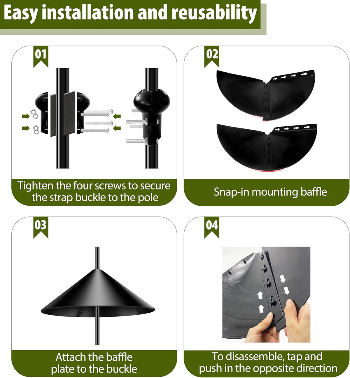 Squirrel Baffle,19-Inch Squirrel Baffle for Bird Feeder Pole,Squirrel-Proofs for Outdoor Shepherd's Hooks，Outside