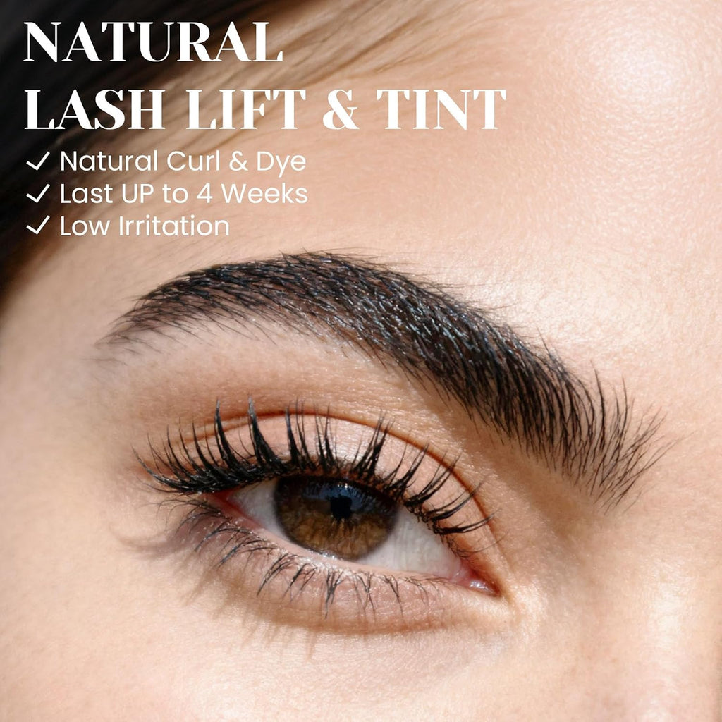 4 in 1 Lash Lift and Black Color Kit Eyelash Perm Brow Lamination | Includes 15ml black coloring cream and upgraded