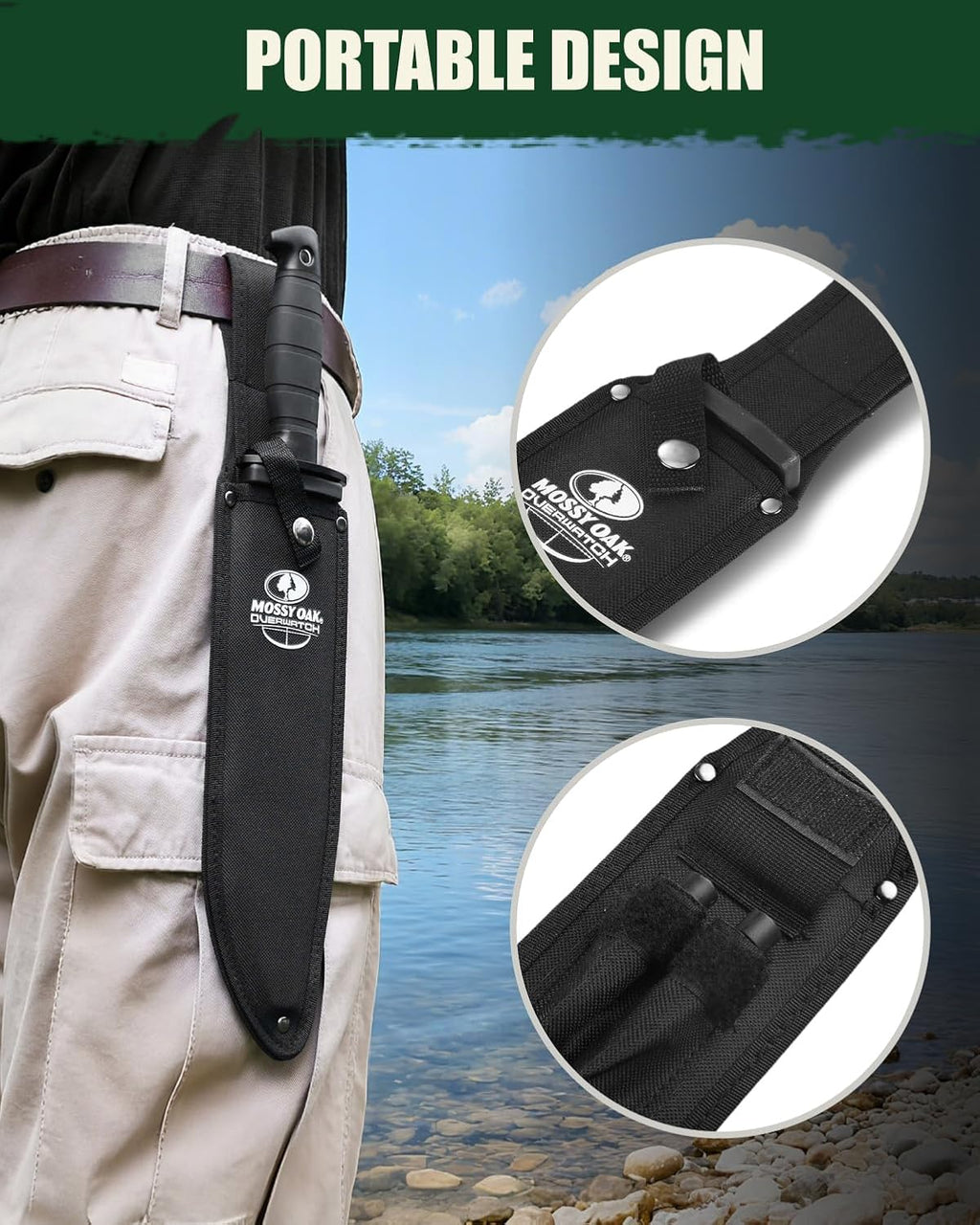 15-inch Survival Knife with Sharpener and Fire Starter | Fixed Blade Hunting Bowie Knife for Camping, Tactical, Outdoor