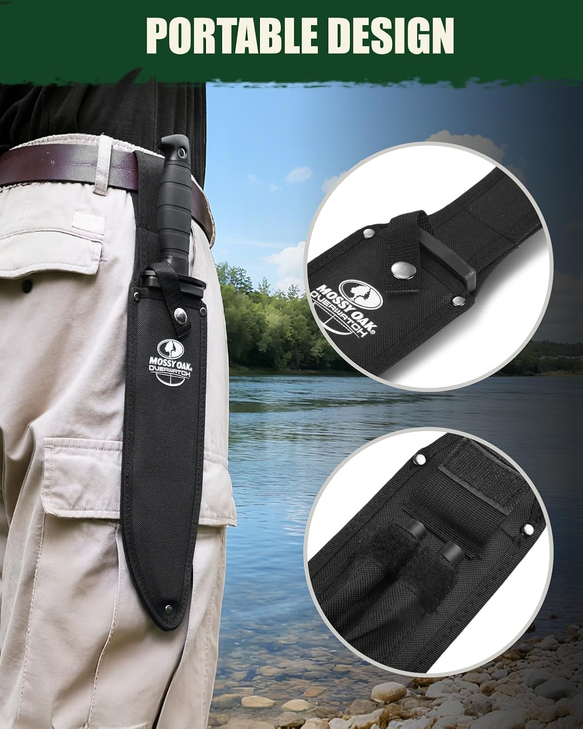 15-inch Survival Knife with Sharpener and Fire Starter | Fixed Blade Hunting Bowie Knife for Camping, Tactical, Outdoor