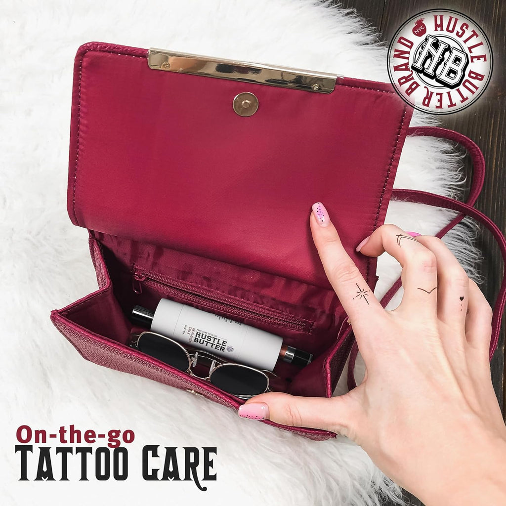 Hustle Butter Tattoo Aftercare - Portable Balm Stick - On The Go Tattoo Aftercare - Naturally Derived Vegan Cruelty