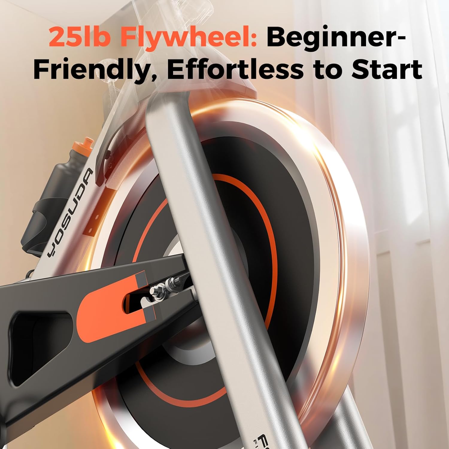 Exercise Bike, Magnetic Friction Stationary Bike with App Training | Magnetic Indoor Cycling Low Noise Bike for Home
