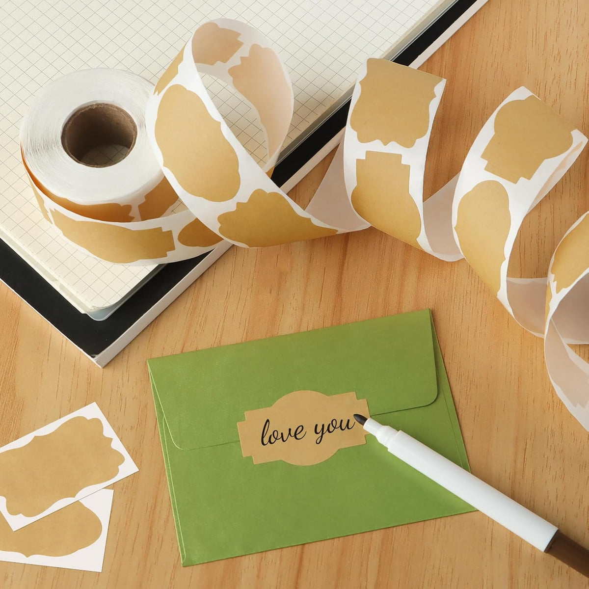 Kraft Brown Mason Jar & Bottle Label Stickers, 2"x1.2", 300PCS