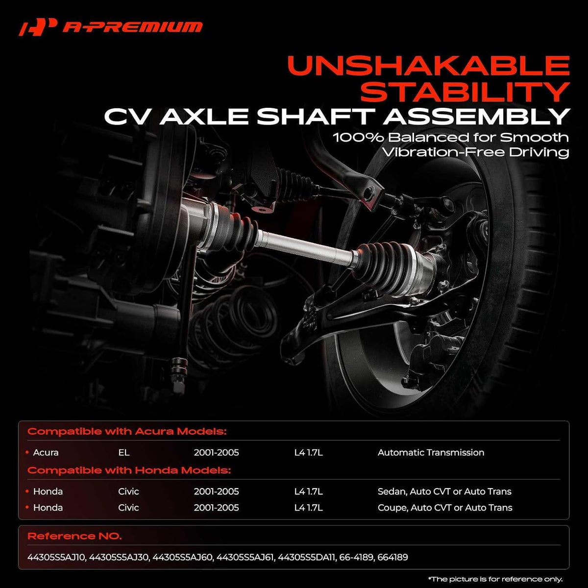 A-Premium Front Right Passenger Side CV Axle Shaft Assembly
