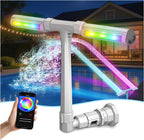 Pool Fountain with Light, 16-Color 12-Modes, Dual Spray Water Fountains for Above Ground & In-ground Pools, APP