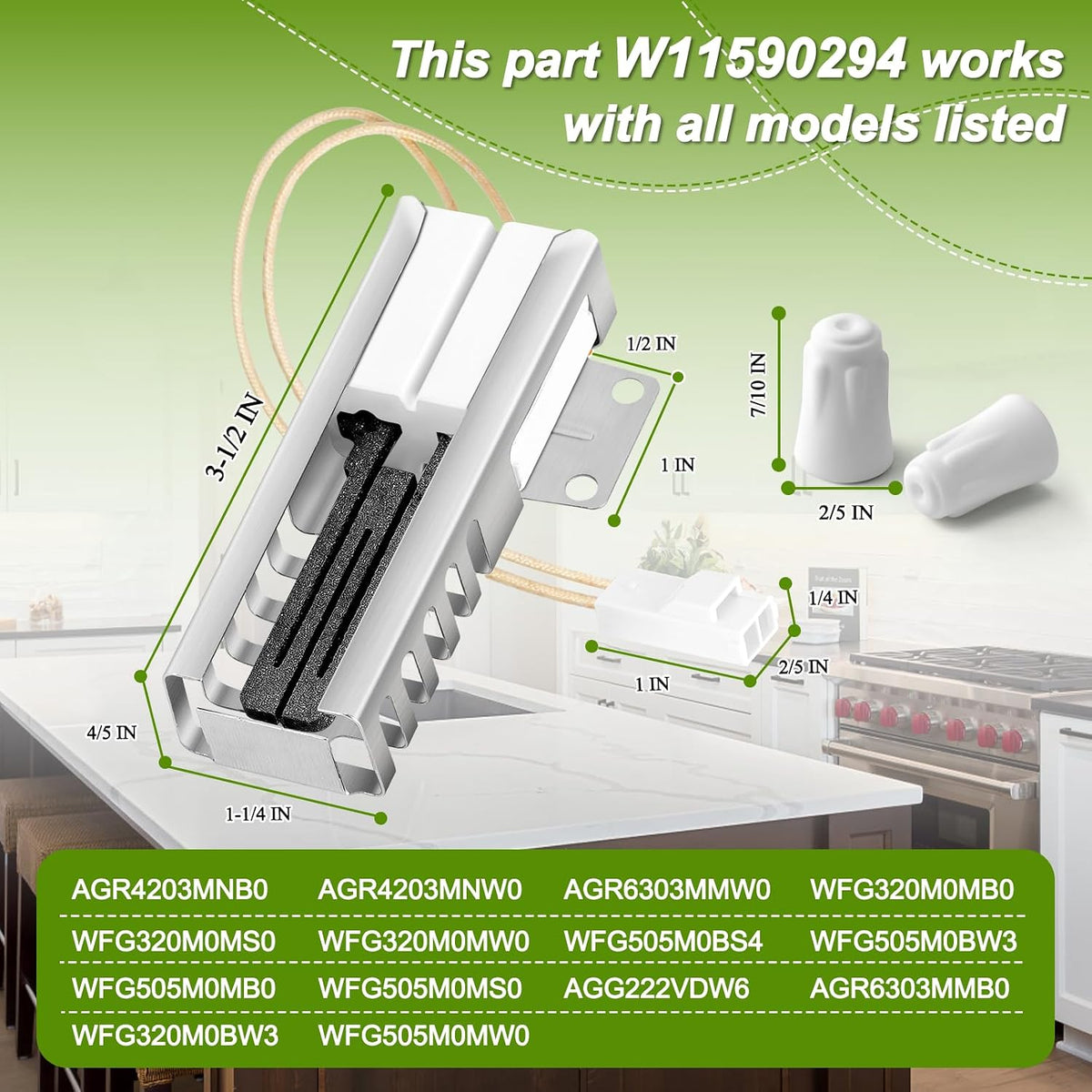 【2026 UPGRADED】W11208965 W11590294 Gas Range Oven Igniter Replacement for Whirlpool Amana Gas Range/Oven Replace W11506321 W11613927 4977065 AP7193166 PS16744629 EAP16744629 by Cenipar