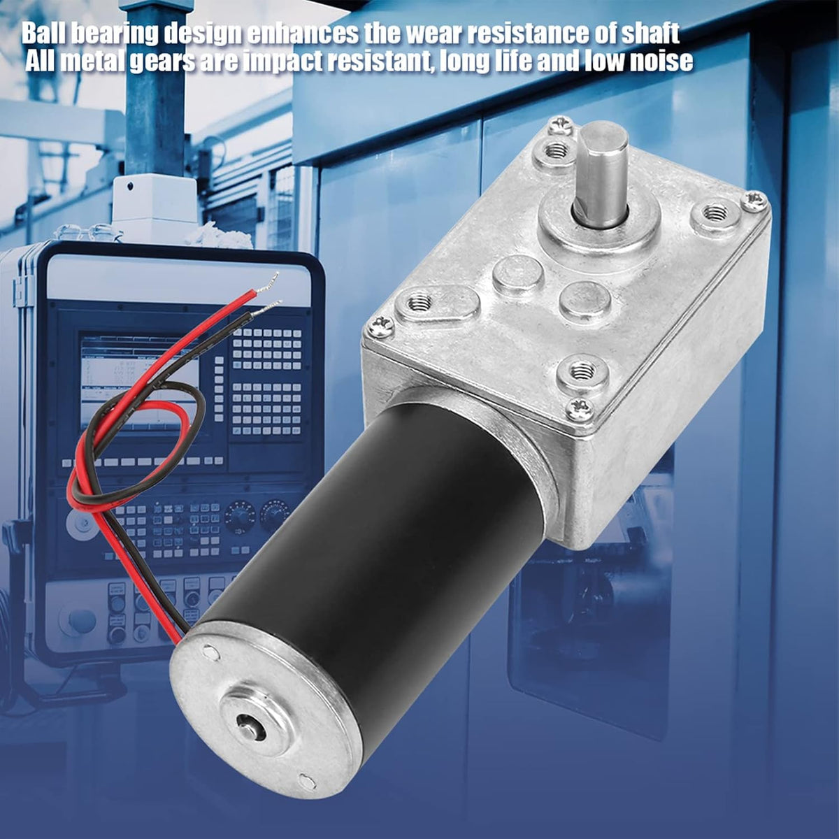 DC Worm Gear Motor, High Torque Speed Reduction Motor 24V