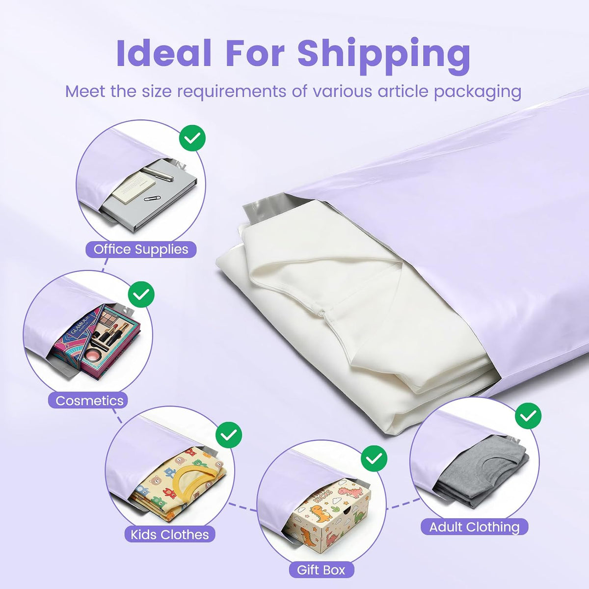 Poly Mailers 10x13 100 Pack, Self Seal Shipping Bags for Clothing