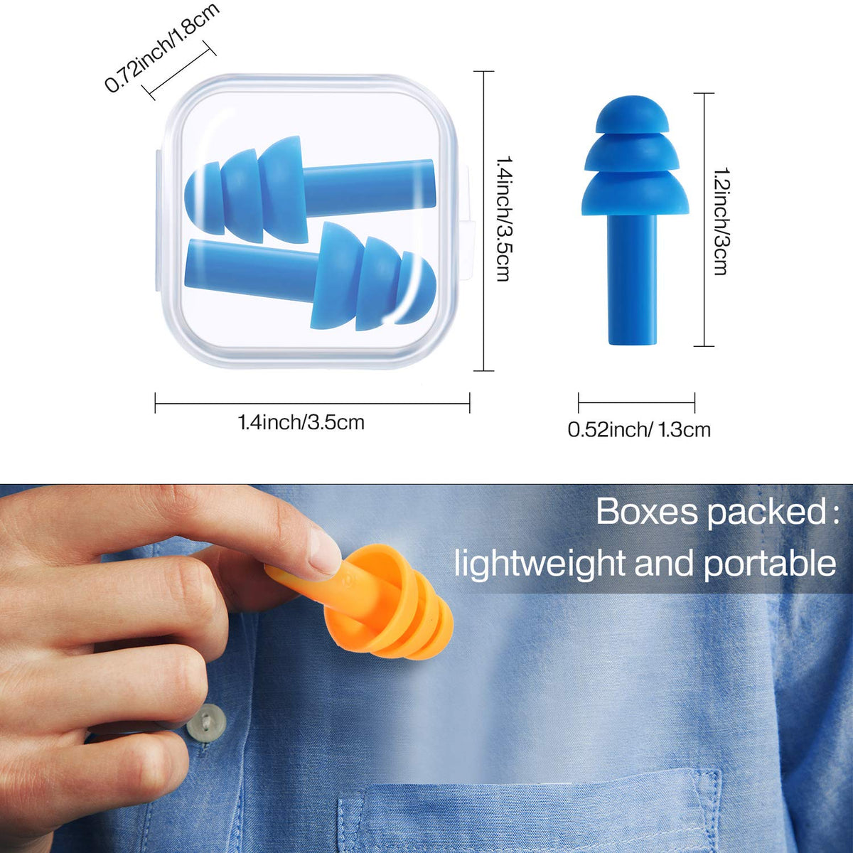 24 Pairs Ear Plugs Silicone Waterproof Reusable Earplugs, Vivid Colors
